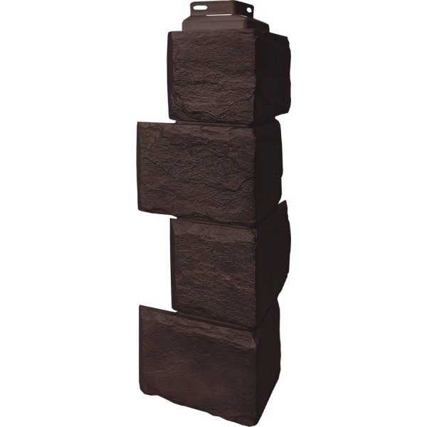 Цокольный сайдинг FineBer – Серия “Камень природный”, Угол наружный Коричневый купить в Наволоках