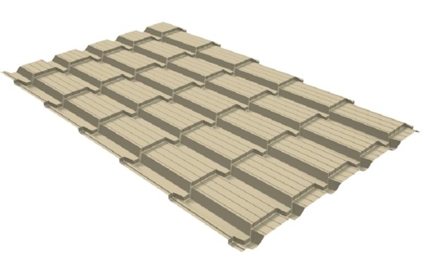 Металлочерепица GL квадро профи 0,45 PE RAL 1015 светлая слоновая кость купить в Наволоках