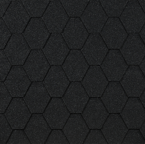 Гибкая черепица EURASIA Docke, Коллекция ШЕСТИГРАННИК Чёрный купить в Наволоках