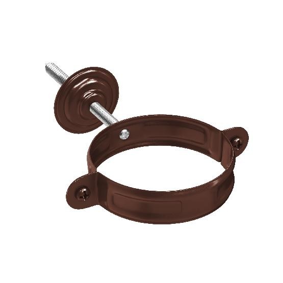 Водосток Aquasistem, система 125x90 - Комплект крепления трубы RAL 8017 Коричневый купить в Наволоках