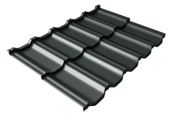 Металлочерепица модульная Квинта Uno Grand Line c 3D резом 0,5 Satin RAL 7016 антрацитово-серый купить в Наволоках