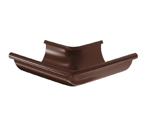 Водосток Aquasistem, система 125x90 - Угол желоба, наружный 90° RAL 8017 Коричневый купить в Наволоках