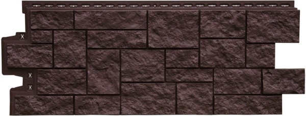 Фасадная панель Grand Line Дикий камень Стандарт Шоколадный (коричневый) купить в Наволоках