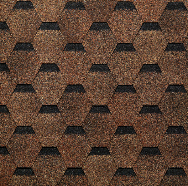 Гибкая черепица EURASIA Docke, Коллекция ШЕСТИГРАННИК Светло-коричневый купить в Наволоках