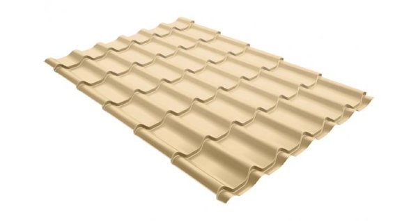 Металлочерепица модерн 0,45 PE RAL 1014 слоновая кость купить в Наволоках