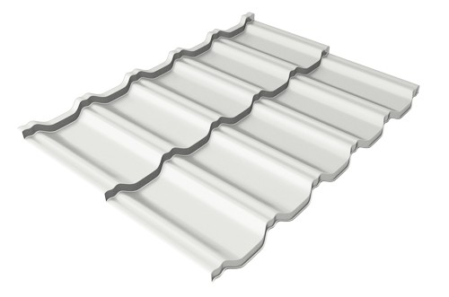 Металлочерепица модульная Квинта Uno Grand Line c 3D резом 0,5 Satin RAL 9003 сигнальный белый купить в Наволоках