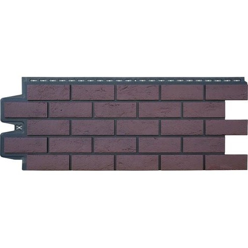 Фасадная панель Grand Line Состаренный кирпич Элит каштан, ШОВ черный купить в Наволоках