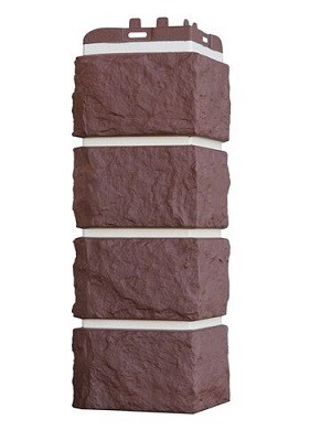 Угол наружный Grand Line Колотый Камень Каштан, Шов белый купить в Наволоках