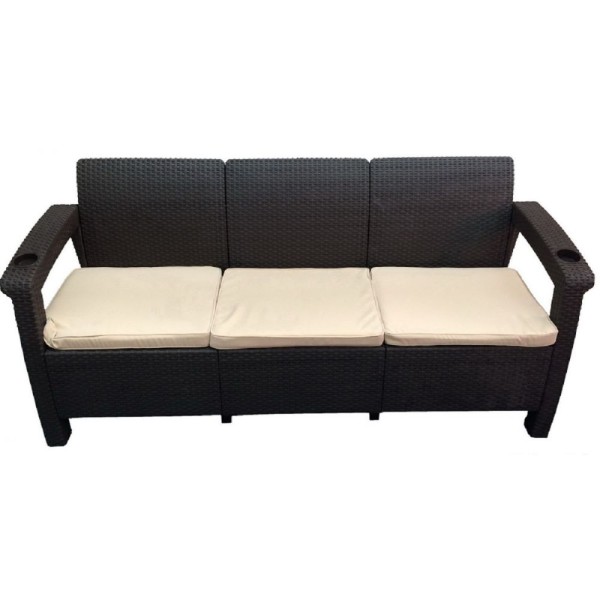 Трёхместный диван  Yalta Sofa 3 Seat венге купить в Наволоках