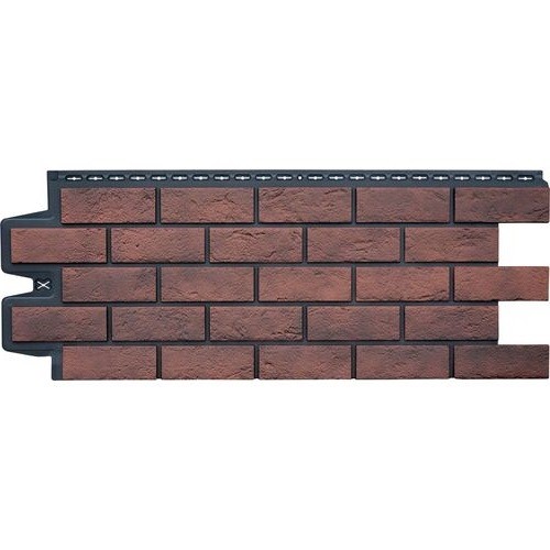 Фасадная панель Grand Line Состаренный кирпич Элит кофе (жжёный), ШОВ черный купить в Наволоках