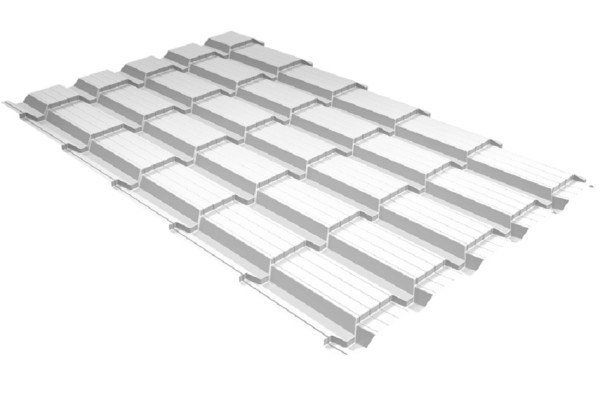 Металлочерепица GL квадро профи 0,5 Satin RAL 9003 сигнальный белый купить в Наволоках