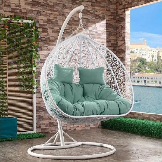 Кресло Подвесное из искусственного ротанга AFM-109A White/Green купить в Наволоках