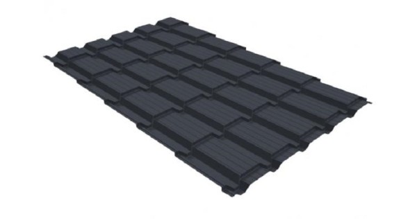 Металлочерепица GL квадро профи 0,5 GreenCoat Pural RR 23 темно-серый (RAL 7024) мокрый асфальт купить в Наволоках
