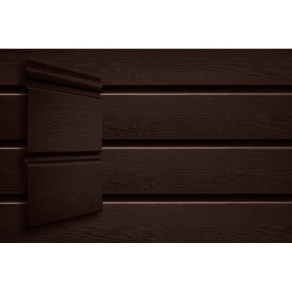 Виниловый сайдинг Grand Line Double-Брус Тёмный Дуб купить в Наволоках