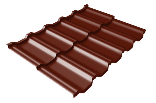 Металлочерепица модульная Квинта Uno Grand Line c 3D резом 0,5 Satin RAL 3005 красное вино купить в Наволоках