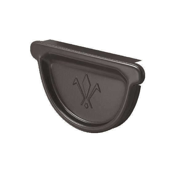 Водосток Aquasistem, система 125x90 - Заглушка универсальная с резиновым уплотнителем RR 32 Тёмно-Коричневый купить в Наволоках