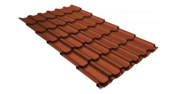 Металлочерепица квинта плюс 0,5 GreenCoat Pural RR 750 кирпично-красный (RAL 8004 терракота) купить в Наволоках